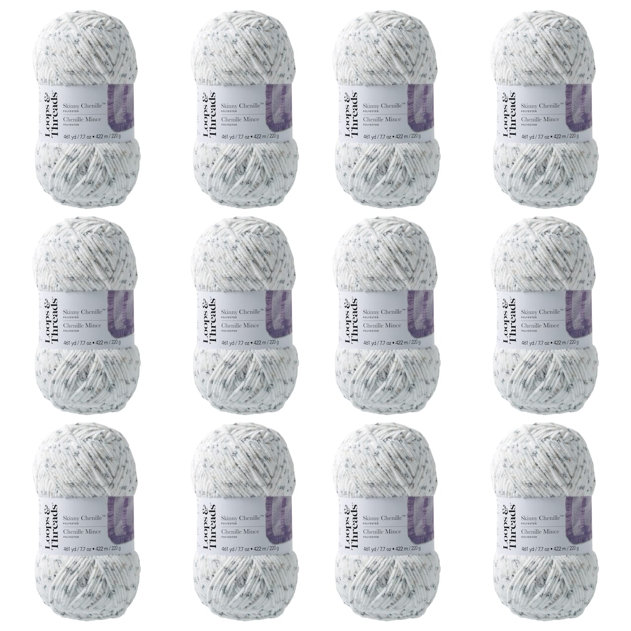 12 Pack: Skinny Chenille™ Multi Yarn by Loops & Threads®